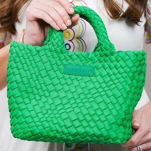 Woven Mini Tote in Kelly Green